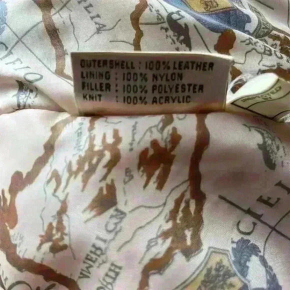 Paris Sport Club Men's Vintage 90s Brown Leather Bomber Jacket S - Picture 12 of 13